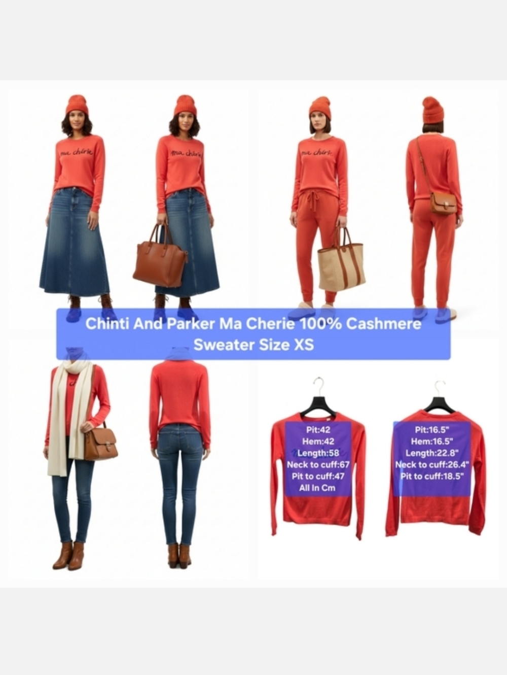 Chinti and Parker Ma Cherie 100% Cashmere Sweater Size XS